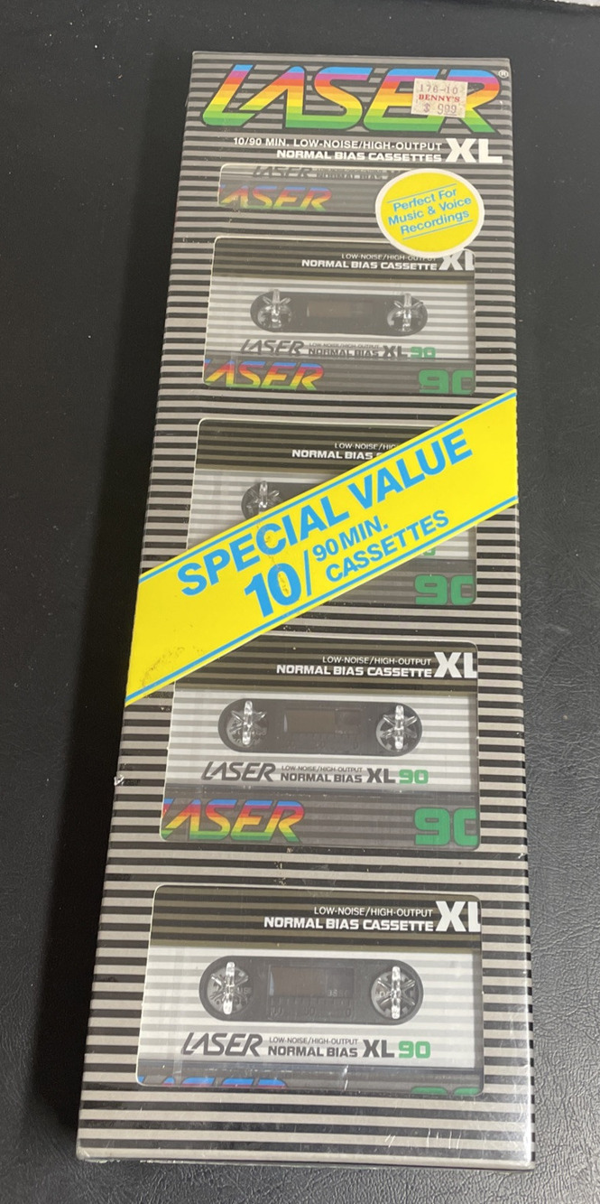 New Laser XL 90 minute Cassettes Pack of 10 Vintage